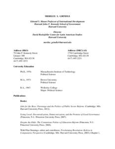 Economic geography / Human geography / economic development / Academia / Center for International Development at Harvard University / Development economics / Harvard University / Education in the United States / Mitchell A. Seligson / Year of birth missing / Civil service reform in developing countries / Development