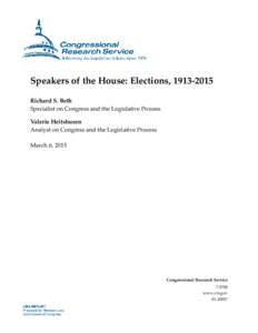 Speakers of the House: Elections, 