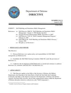 DoD Directive[removed], August 8, 2007