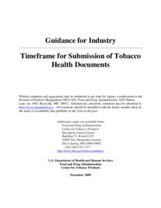 Timeframe for Submission of Tobacco Health Documents