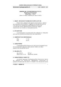 CODEX ŒNOLOGIQUE INTERNATIONAL Ammonium (hydrogenosulfite d’) COEI-1-AMMHYD : 2007  AMMONIUM (HYDROGENOSULFITE D’)