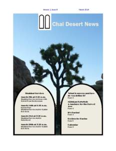Volume 1, Issue 8 Business Name March 2014  Chai Desert News