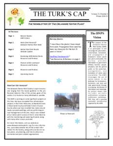 THE TURK’S CAP  Volume 13, Number 4 Winter[removed]The Newsletter Of The Delaware Native Plant