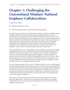 Chapter 1: Challenging the Conventional Wisdom: National Employer Collaborations  Chapter 1: Challenging the Conventional Wisdom: National Employer Collaborations Profiled in this chapter: