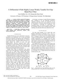 Electronic filter / Active filter / Band-stop filter / Low-pass filter / Passband / Capacitor / RF MEMS / Passive analogue filter development / Electronic engineering / Linear filters / Electronics