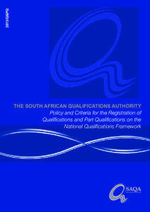 2013/Q&PQ  THE SOUTH AFRICAN QUALIFICATIONS AUTHORITY