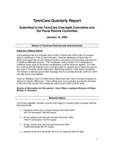 TennCare Quarterly Report