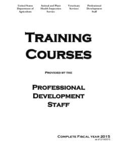 Professional Development Staff Course Catalog for FY2015