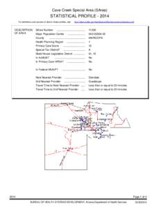 Cave Creek Special Area (SArea)  STATISTICAL PROFILE[removed]For definitions and sources of data in these profiles, see:  DESCRIPTION