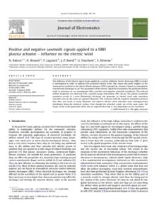 Positive and negative sawtooth signals applied to a DBD plasma actuator - influence on the electric wind