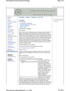 International Society of Chemical Ecology  Page 1 of 3