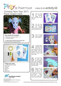 Chinese New Year 2011 Paper dragon mask make & do activity kit  1