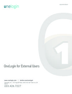 SOLUTION BRIEF  OneLogin for External Users www.onelogin.com