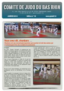 COMITE DE JUDO DU BAS RHIN 4, rue jean Mentelin B.PSTRASBOURG CEDEX!  /  JANVIER 2014