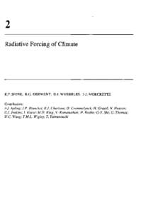 2 Radiative Forcing of Climate K.P. SHINE, R.G. DERWENT, D.J. WUEBBLES, J-J. MORCRETTE Contributors: AJ. Apling; J.P. Blanchet; R.J. Charlson; D. Crommelynck; H. Grassl; N. Husson;