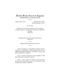 United States Court of Appeals FOR THE DISTRICT OF COLUMBIA CIRCUIT Argued April 5, 2011  Decided June 21, 2011