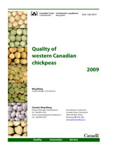 Quality of western Canadian chick peas