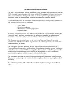Tegernsee Heads Meeting III Statement The third 