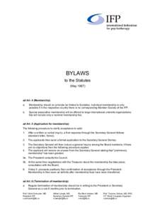 BYLAWS to the Statutes (May[removed]ad Art. 4 (Membership) a.