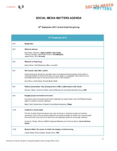  	
   	
   SOCIAL MEDIA MATTERS AGENDA th