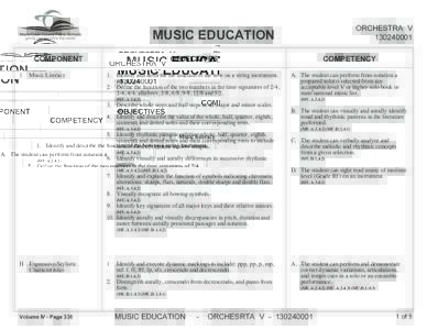 ORCHESTRA V[removed]MUSIC EDUCATION COMPONENT 1