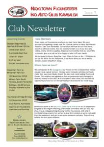 N ICKLTOWN F LOUNDERERS I NC A UTO C LUB K AMBALDA ISSUE 7  Club Newsletter