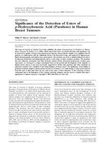 1  PARABENS IN BREAST TUMOURS