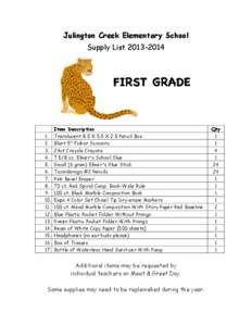 Julington Creek Elementary School Supply List[removed]