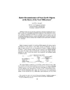 Steven J. Ostro / Radar / Toutatis / Castalia / Geographos / Near-Earth object / Comet Hyakutake / Asteroid / Planetary science / S-type asteroids / NASA personnel