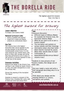 The highest award for bravery  Year 2 to Year 6 The highest award for bravery Lesson objective