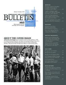 ARTICLES The legacy of James G. Needham: A Century of Limnology by N. Hairston and G. Likens.......................30 Volume[removed]June 2009