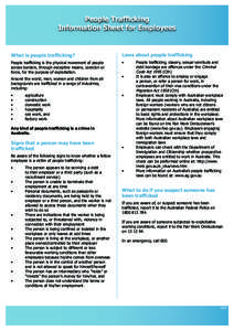 Labour Trafficking Factsheet for Employees - English