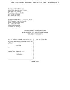 Case 5:15-cvDocument 1 FiledPage 1 of 56 PageID #: 1  HARRELSON LAW FIRM, P.A. Post Office Box 40 (ARKState Line Avenue Texarkana, Arkansas 71854