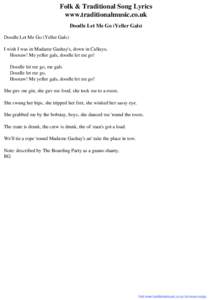 Folk & Traditional Song Lyrics - Doodle Let Me Go (Yeller Gals)