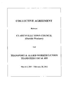 Town of Clarenville and TAW,Local 855, Outsside Workers, 2001 to 2011