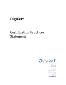 DigiCert Certification Practices Statement DigiCert, Inc. Version 4.01