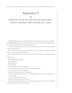 REPORT OF THE REVIEW AND IMPLEMENTATION COMMITTEE FOR THE REPORT OF THE MANITOBA PEDIATRIC CARDIAC SURGERY INQUEST  Appendix F a B r i e f i n g N o t e o n t h e U n i t e d K i n g d o m ’s P u b l i c I n t e r e s 