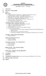 AGENDA ROCKINGHAM COUNTY COMMISSIONERS Commissioners Conference Room - Brentwood, New Hampshire December 3, 2014 – 3:30 p.m.