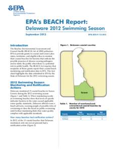 EPA’s BEACH Report:  Delaware 2012 Swimming Season September 2013	  Introduction