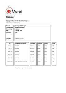 Rooster Dagopleiding Strategisch Verkopen (onder voorbehoud van roostermutaties) Module Cursusplaats