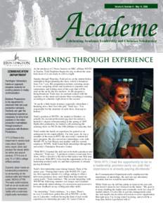 Academe Volume 8, Number 9 - May 14, 2008 Celebrating Academic Leadership and Christian Scholarship  Learning through Experience
