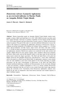 Nat Hazards DOI[removed]s11069[removed]ORIGINAL PAPER Homotrema rubrum (Lamarck) taphonomy as an overwash indicator in Marine Ponds