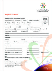 Twelfth  Pravasi Bharatiya Divas[removed]January, 2014, New Delhi, India  Registration Form