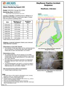 Mayflower Pipeline Incident Response Sheen Monitoring Report #29 Mayflower, Arkansas