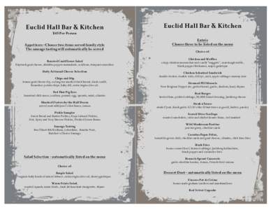 Euclid Hall Bar & Kitchen  Euclid Hall Bar & Kitchen $45 Per Person