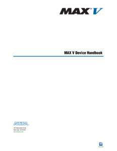 MAX V Device Handbook  MAX V Device Handbook 101 Innovation Drive San Jose, CA 95134