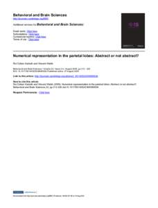 Behavioral and Brain Sciences http://journals.cambridge.org/BBS Additional services for Behavioral and Brain Sciences: Email alerts: Click here Subscriptions: Click here Commercial reprints: Click here