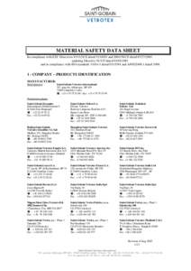 MATERIAL SAFETY DATA SHEET In compliance with EEC DirectivesCE datedandCE datedupdating Directivedatedand in compliance with ISO standardsdated