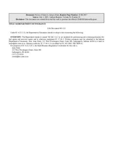 Document: Notice of Intent to Adopt a Rule, Register Page Number: 28 IR 2997 Source: July 1, 2005, Indiana Register, Volume 28, Number 10 Disclaimer: This document was created from the files used to produce the official 