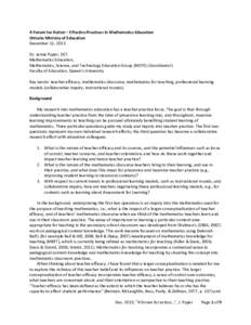 Applied psychology / Attention-deficit hyperactivity disorder / Developmental dyslexia / Educational psychology / Human behavior / Self-efficacy / Teacher education / Teacher / Mitchell J. Nathan / Education / Behavior / Teaching